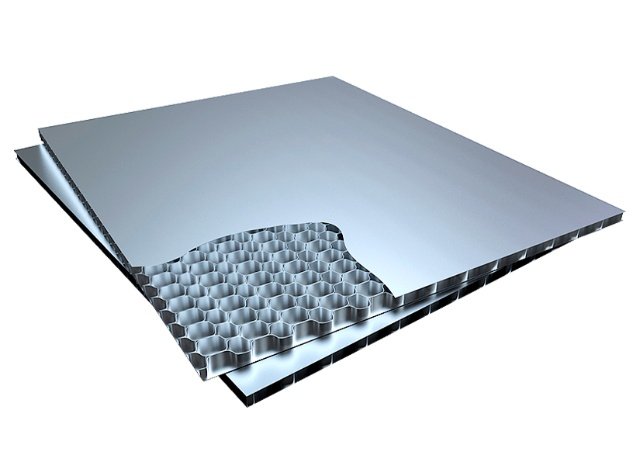 Aluminum honey comb panel painted
